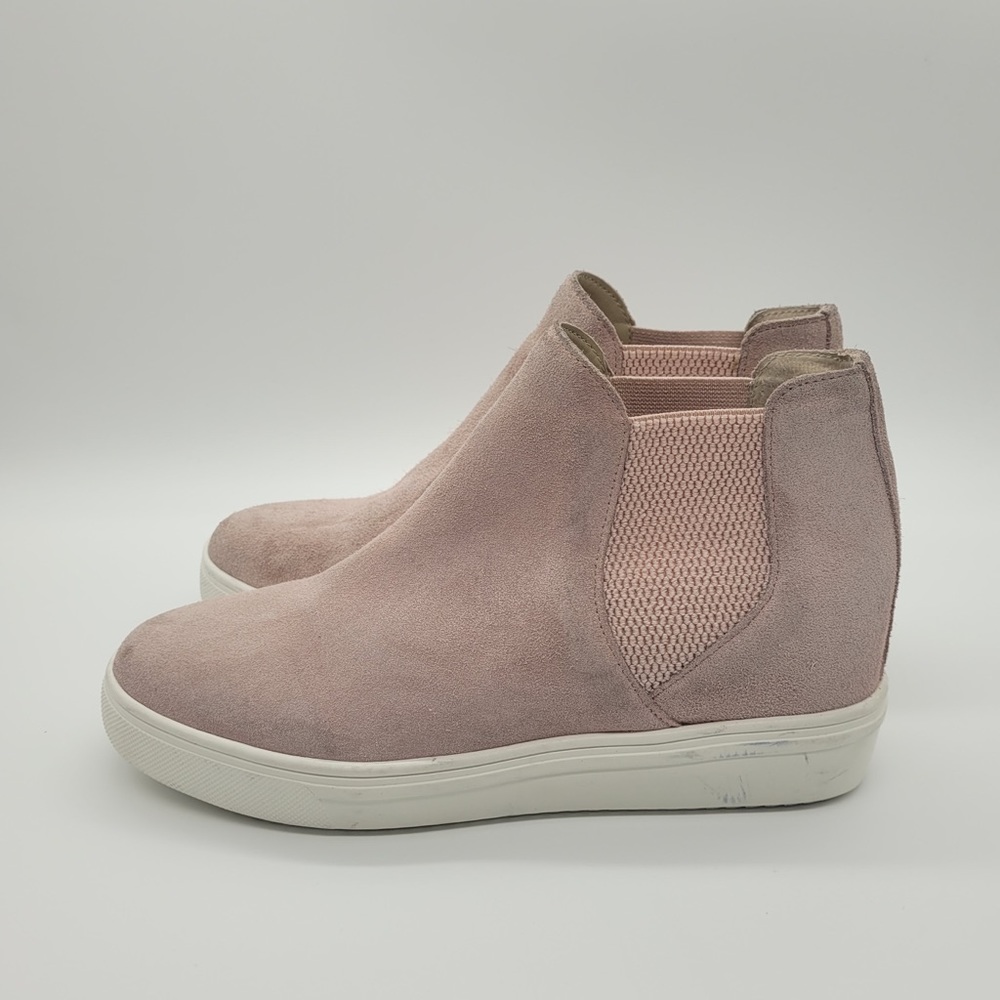 Steve Madden Sultan Suede Slip On Mid Sneaker Boots Pink Women’s Sz 8